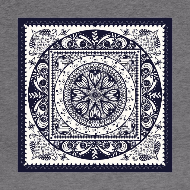 Midnight Blue Mandala by DISmithArt